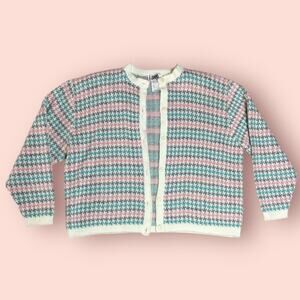 Vintage 1980's Pastel soft girl Cardigan Button 80's Sweater Women's Medium